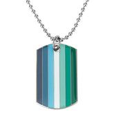Gay Male Pride Flag Dog Tag Necklace